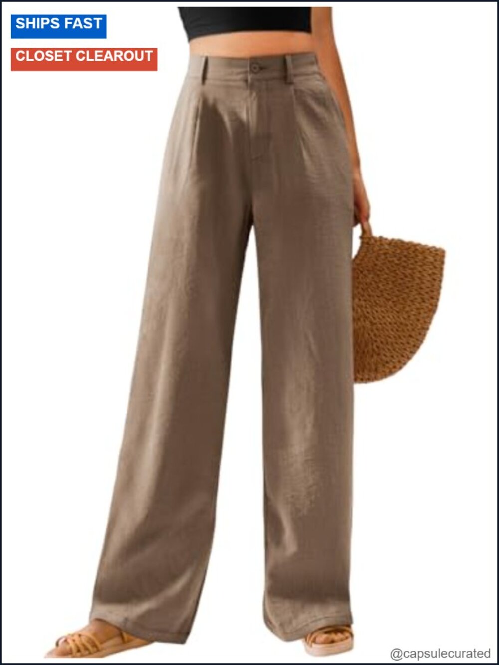 Wide Leg Pants High Waisted Button Down Straight Long Trousers Palazzo Pants